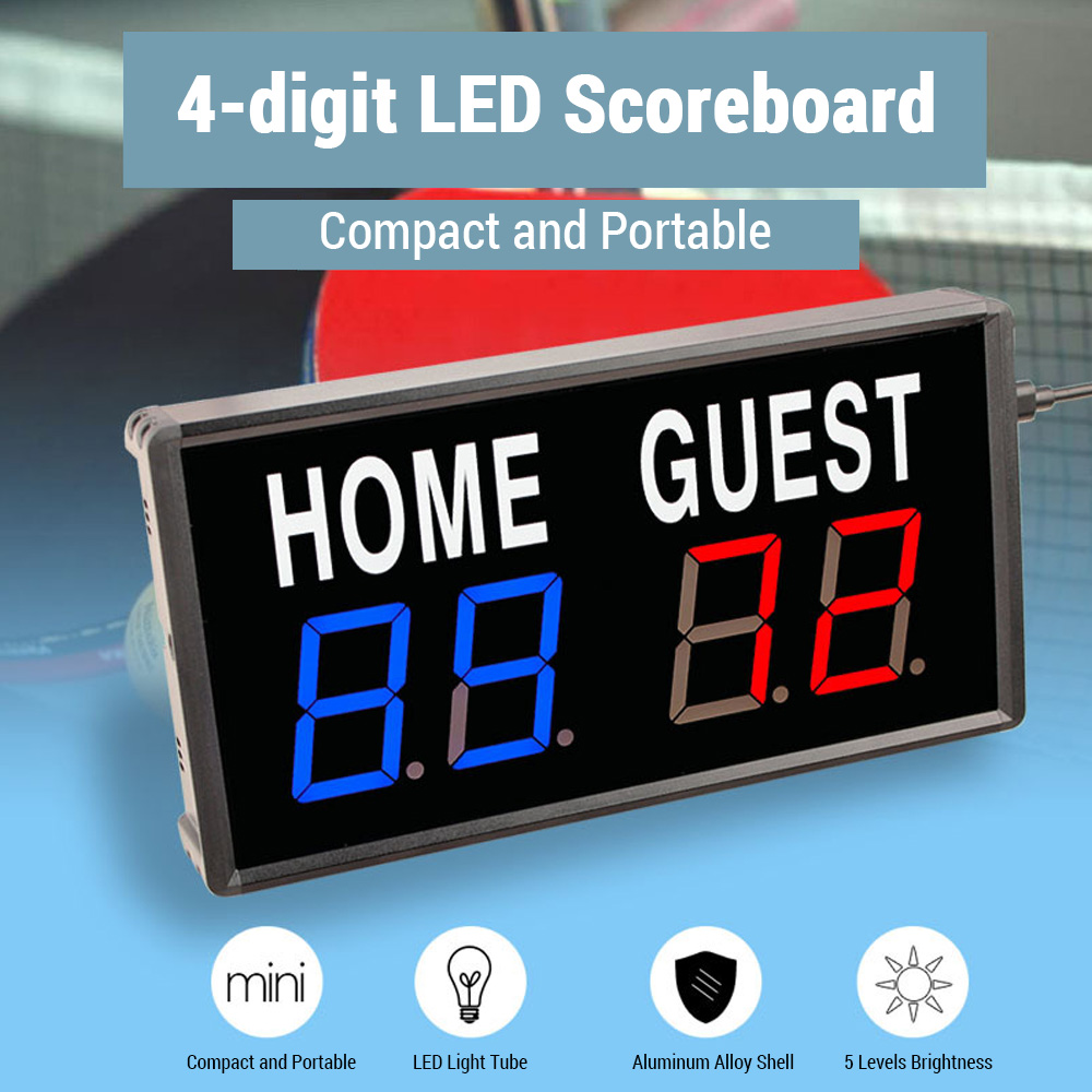 Portable 4 Digit LED Scoreboar - Table Tennis Score recension och pris