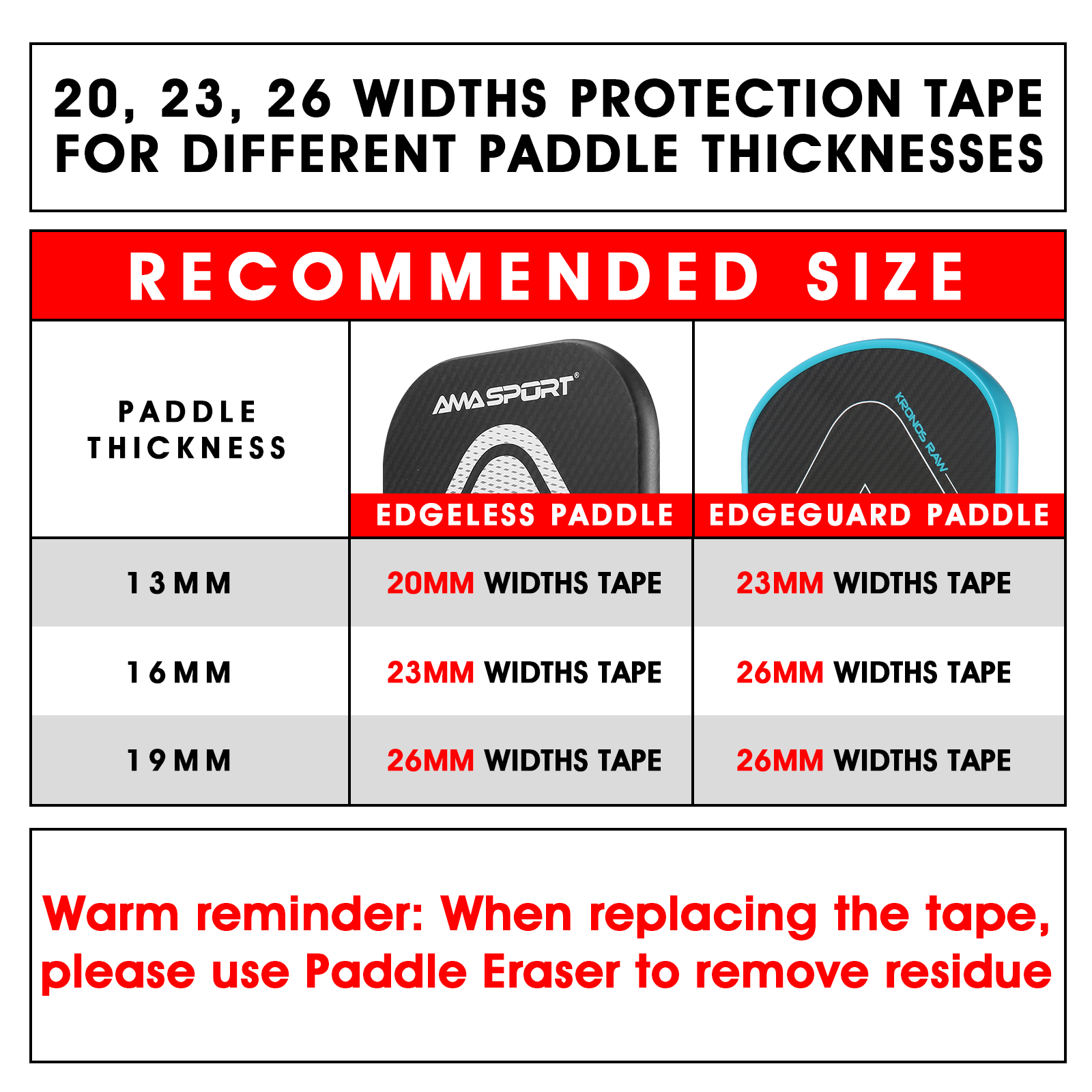 AMASPORT Pickleball Paddle Edg - Side Tape Racket recension och pris
