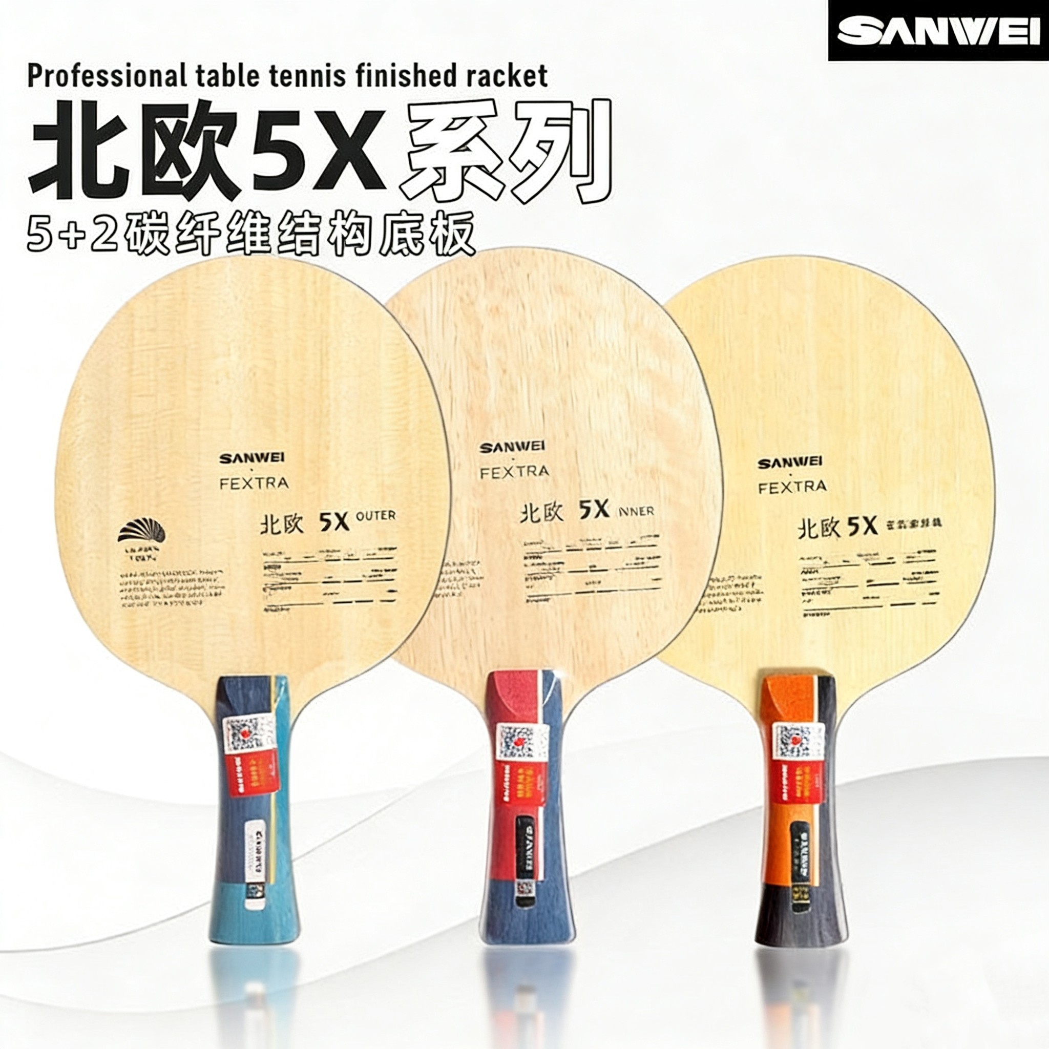 SANWEI FEXTRA 5X Blue/Yellow A - Table Tennis Paddle recension och pris